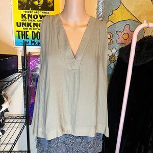 Free People Tan Pleated Tank Top